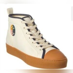 Size 11 - 🆕️ Tory Burch Stylish White Canvas High-Top Sneakers